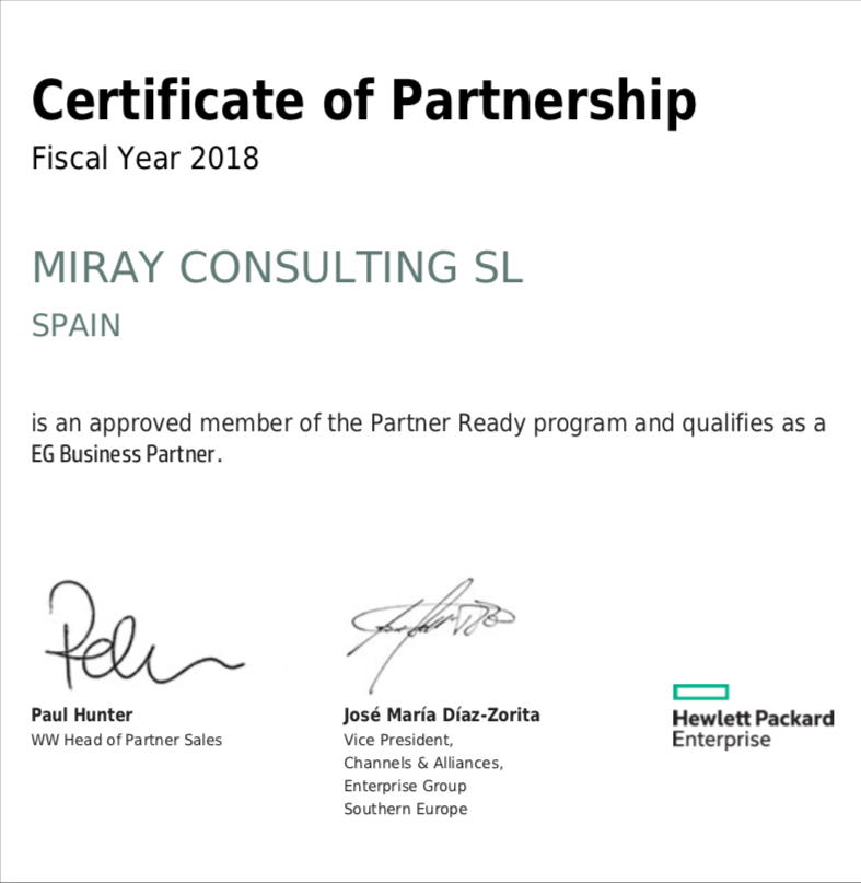 certificado partner hp professional